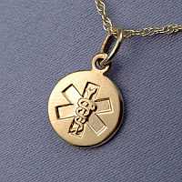 14k Yellow Gold Medical Pendant