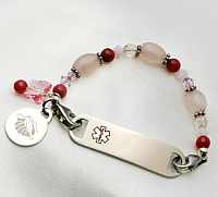 Girls Pink Bead Links of Hope Bracelet