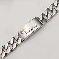 Large Link Diabetes Medical ID Bracelet